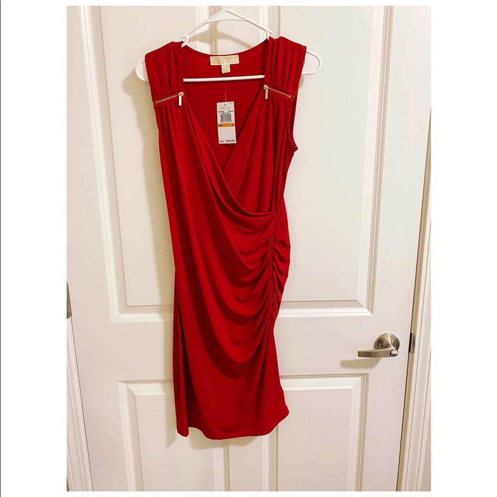 Michael Kors Red Scrunched Dress